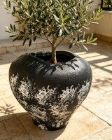 Vente directe d'usine, pot de fleurs en argile de magnésium de style Wabi-sabi, de forme unique, haut de gamme, luxueux, de grande taille, pour magasin commercial