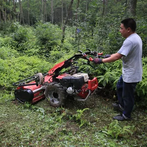 Produsen Cina traktor pertanian roda dua berjalan dengan pemotong rumput terpasang mesin pertanian disetujui CE