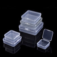 Boîte de rangement rectangulaire en plastique PP transparent avec couvercle pour emballage de vitrine de pièces de bijoux de papeterie de bricolage