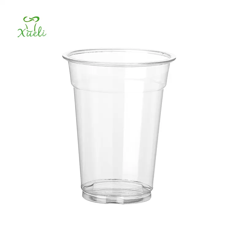Jetable transparent en plastique pet boissons tasses 250 ml avec facile et ouvert lait jus de thé tasses
