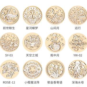 Têtes de tampons à cire à cacheter rondes de 2,5 cm en cuivre, respectueuses de l'environnement, pour journaux et lettres - Product Image 4