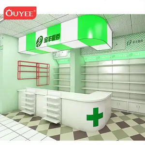 Professional Store Fixtures Wooden Furniture Pharmacy Shelves Medical Storage Cabinet Interior Design Ideas Pharmacy Shelves