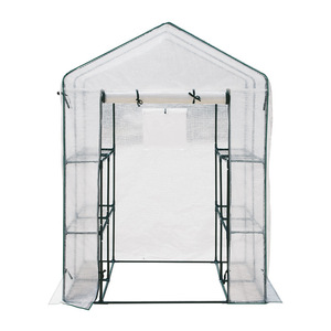 Mini passeggiata portatile all'aperto della serra di alta qualità In 3 livelli 12 scaffali si erge piccola scaffalatura verde <span class=keywords><strong>casa</strong></span> per erba e fiore - Product Image 5