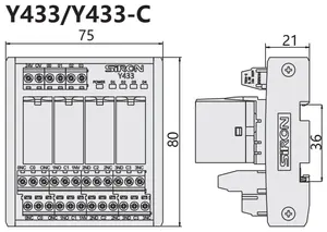 SiRON Y433 4ビット2CパワーリレーモジュールワイドベースタイプNPN/PNP両極性入力対応パワーリレーモジュール