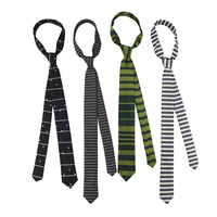 Cravates pour hommes élégantes pour le bureau, à micro-points, imprimées numériquement, fines, en polyester, à rayures horizontales