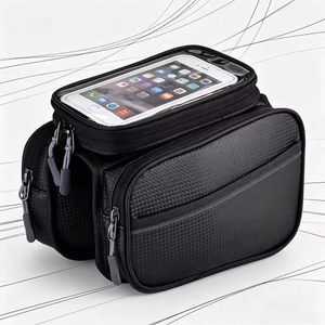 Nouvelle sacoche de guidon et de <span class=keywords><strong>selle</strong></span> pour <span class=keywords><strong>VTT</strong></span> en PU, grande capacité, étanche, pour téléphone portable, équipement de cyclisme - Product Image 1