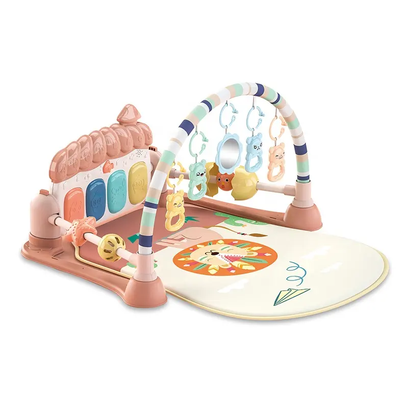 2022 Hot Selling Babies Activity Game Guardrail Pedal Piano Musical Early Learning Educational Play Mat With Piano for Baby