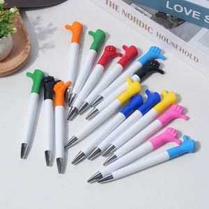 Custom Cartoon Gesture Ballpoint - Plastic Thumb <b>Pen</b> With Logo Printable for Promotional Gifts - Product Image 2