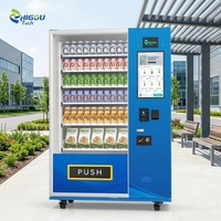 Distributeur automatique intelligent de 21,5 pouces à 60 compartiments, distributeur commercial de snacks et de boissons, écran tactile, paiement sans espèces, produit très demandé