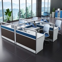 Bureau d'écran pour 2 personnes, bureau d'ordinateur simple, mobilier de bureau, combinaison bureau et chaise pour 4 personnes