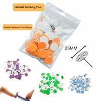 Disque de ponçage remplaçable de 25 mm, grain 80 #   100 #   120 #   180 #   Accessoires de ponceuse à ongles ronds pour salon, pour les callosités des pieds et la pédicure