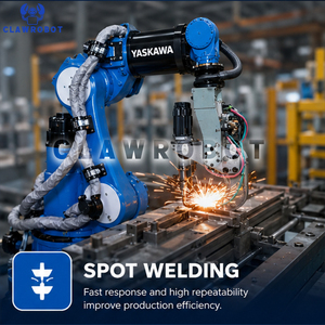 หุ่นยนต์เชื่อมแบบจุด CLAWROBOT Yaskawa 7 แกน รุ่น SP100B รับน้ำหนักได้ 100 กก. ระยะเอื้อม 2236 มม. แขนกลวง สำหรับงานเชื่อมจุดและยกของหนัก - Product Image 3
