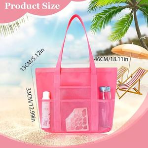 RTS Foldable Mesh <b>Beach</b> Bag for Women Lightweight Summer Mesh Handbag for Outdoor Large Pool Bag <b>Beach</b> <b>Accessories</b> - Product Image 4