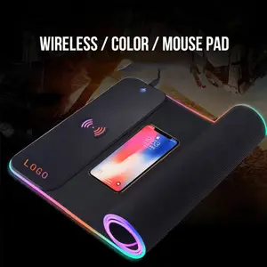 15W Wireless Charging RGB Luminous Mouse Pad Charger Phone Gaming Mousepad Desktop PC Laptop Computer Plate Mat