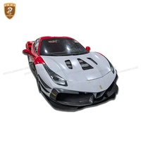 Actualización del kit de carrocería de coche Chalenge para Ferrari 488 2020 capó de motor de fibra de carbono parachoques trasero delantero faldones laterales alerón trasero