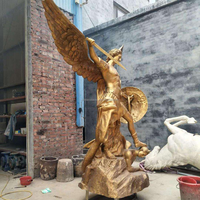 Sculpture d'ange traditionnelle en bronze, grande statue d'art avec technique de moulage, sculpture extérieure de haute qualité