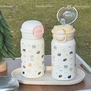Custom Stock Children's Student Child <b>Thermos</b> <b>Cup</b> Double Drink Suction Tube 316 Stainless Steel <b>Thermos</b> Vacuum Water Bottle - Product Image 2