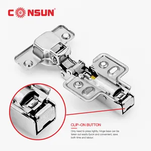 CONSUN Furniture Fittings Clip On Soft Close Hydraulic Furniture Concealed Cabinet Door Hinge