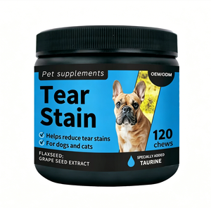 Tabletas Masticables para Eliminar Manchas de Lágrimas en Perros y Gatos, Suplemento Natural para la Salud Ocular con Luteína y Astaxantina, Alto en Proteínas - Product Image 1