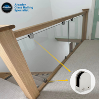Pince de fixation murale en acier inoxydable 316 finition satinée pour garde-corps en verre d'extérieur (escalier et balcon), résistante à la rouille et à l'eau
