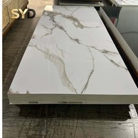 Panneau mural en PVC effet marbre mat brillant ignifuge, texture pour murs intérieurs, panneau mural imperméable et ignifuge pour la maison