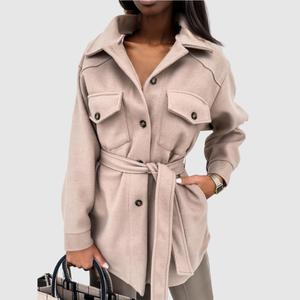 Abrigos de Moda para Mujer, Talla Grande, Color Sólido, Elásticos, con Bolsillos, para Otoño - Product Image 5