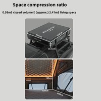 Tenda Atap Mobil Zentopia Aluminium Tunnel 2 Orang Otomatis Hidrolik Pop-Up dengan Tangga untuk SUV 4x4 Empat Musim Lapis Ganda Tahan Air