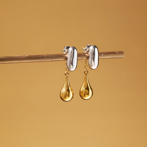 Boucles d'oreilles en forme de goutte d'eau en acier inoxydable pour femmes, bijoux de fête - Product Image 4