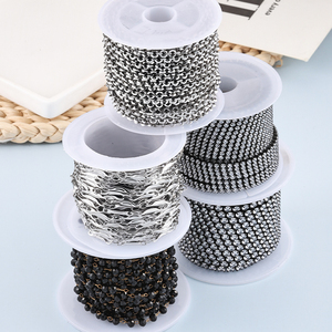 Cadena Decorativa <span class=keywords><strong>de</strong></span> Acero Inoxidable con Cristales <span class=keywords><strong>de</strong></span> Imitación, Cadena Negra para Joyería, Accesorios <span class=keywords><strong>de</strong></span> Alta Calidad para Manualidades <span class=keywords><strong>y</strong></span> <span class=keywords><strong>Prendas</strong></span> <span class=keywords><strong>de</strong></span> Vestir, <span class=keywords><strong>Venta</strong></span> al Por Mayor - Product Image 3