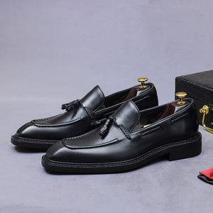 Zapatos Formales de Negocios con Borlas para Hombre - Zapatos de Oficina con Cordones, Diseño de Parches, Transpirables, Antideslizantes, Ligeros - Product Image 3