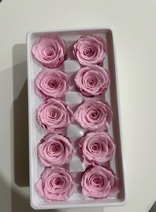 Vente en gros usine de fleurs préservées en vrac, têtes de roses éternelles séchées de 3-4 cm, 10/12 pièces/boîte, pour décoration de mariage - Product Image 5