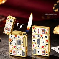 Briquet personnalisé d'usine, nouveau design, avec meule, flamme ouverte gonflable, impression couleur double face, briquets à cigarettes en métal