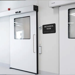 Tự động hai mặt thép không gỉ nội thất cửa trượt cho các bệnh viện Trung Quốc phong cách thiết kế hàng đầu con lăn bàn chải con dấu Slim khung - Product Image 1