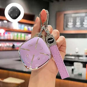 เคสกุญแจ TPU สำหรับ Chery Jetour Dasheng <span class=keywords><strong>IDM</strong></span>, เคสป้องกันแบบหุ้มเต็มพร้อมแถบสีเงินและสายคล้องมือแบบถักสำหรับรุ่นต่างประเทศ - Product Image 4