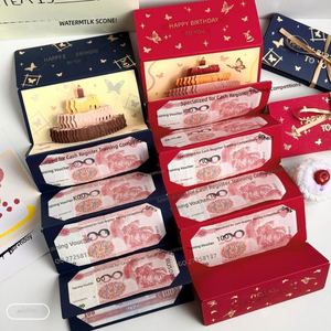 Carte de vœux lumineuse pliable en forme d'enveloppe rouge avec lumières et musique, en papier, pour les fêtes, cadeau d'anniversaire à thème dessin animé - Product Image 4