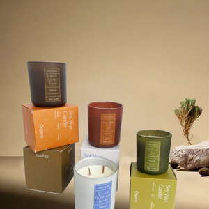 Grosir lilin Natal mewah stoples kotak kaca lilin kedelai kustom aromaterapi aroma pribadi Label beraroma lilin Set hadiah - Product Image 3