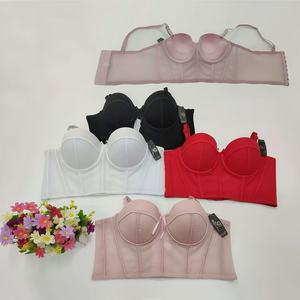 Alta Calidad Bras De Malla Corset Tipo 'C' Sujetador Con Tirantes Ajustables Y remibles Push up Varilla Metálica - Product Image 3