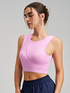 Sujetador Deportivo Ligero Sin Costuras para Mujer, Talla Grande, con Logotipo Frontal, Transpirable, Soporte Medio, Top Corto para Yoga, Fitness, Ejercicio y Gimnasio - Product Image 2