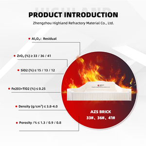 Vật liệu chịu lửa azs gạch chất lượng cao azs 33 # WS lát gạch chống ăn mòn cho cho Lò thủy tinh - Product Image 2