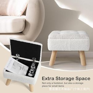 Fabric <b>stools</b>, small benches, household adult sofa <b>stools</b>, living room and <b>bedroom</b> trendy solid wood low <b>stools</b> and chairs, - Product Image 5