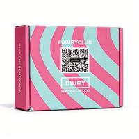 Boîte d'expédition en carton ondulé personnalisée avec code QR, texte de marque sur mesure, pliable, pour l'expédition de vêtements et de produits de beauté