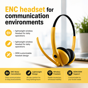Auriculares Inalámbricos con Cancelación de Ruido ENC para Oficina, Micrófono con Cancelación de Ruido para <span class=keywords><strong>Call</strong></span> <span class=keywords><strong>Center</strong></span>, de Fábrica OEM ODM Shenzhen Linx - Product Image 1