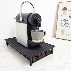 Tiroir de <span class=keywords><strong>rangement</strong></span> pour 40 capsules <span class=keywords><strong>Nespresso</strong></span> en fer – Organisateur de dosettes de café sur pied au design moderne et minimaliste avec conception multifonctionnelle - Product Image 2