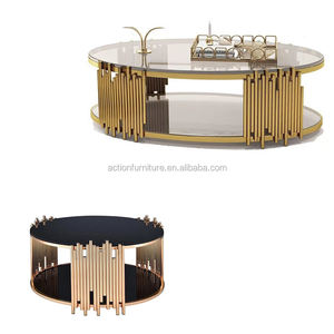 Mesa auxiliar <span class=keywords><strong>de</strong></span> café <span class=keywords><strong>de</strong></span> acero inoxidable, mesa central y sillas, mesa redonda <span class=keywords><strong>de</strong></span> cristal, Elegante, moderno, novedad, 2020 - Product Image 1