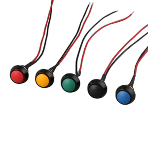 12mm anahtar düğmesi Ip65 anlık normalde açık kırmızı yeşil mavi beyaz siyah renk kafa <span class=keywords><strong>Push</strong></span> <span class=keywords><strong>Button</strong></span> ile 15cm 24awg kaynak telleri - Product Image 1