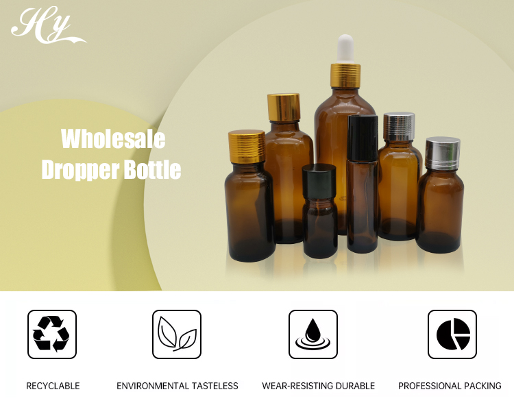 Recyclable 20ml 30ml Amber Glass Bottle With Dropper OEM ODM