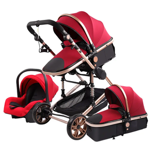 Coches Para bebebebebebebebes. รถเข็นเด็กแบบ4 in 1 kinderwagen รถเข็นเด็กแบบพับได้มีที่นั่งในรถแบบ3อิน1หรูหรา - Product Image 6