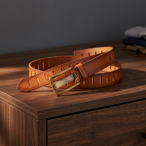 High Quality Genuine Cow Hide Men's Belt Custom Brand Logo Printed Fashionable Steel Buckle Party Waterproof Durable Wholesale - Product Image 2