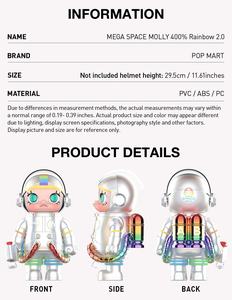 POPMART MEGA <span class=keywords><strong>SPACE</strong></span> MOLLY 400% Rainbow 2.0 Figurines d'action authentiques Anime Boîte mystère à collectionner Décoration cadeau pour la maison - Product Image 6