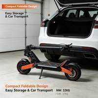 Trottinette électrique tout-terrain pour adultes, 1000W*2 puissance de pointe, batterie 52V 22.5AH, vitesse maximale 65 km/h, pliable